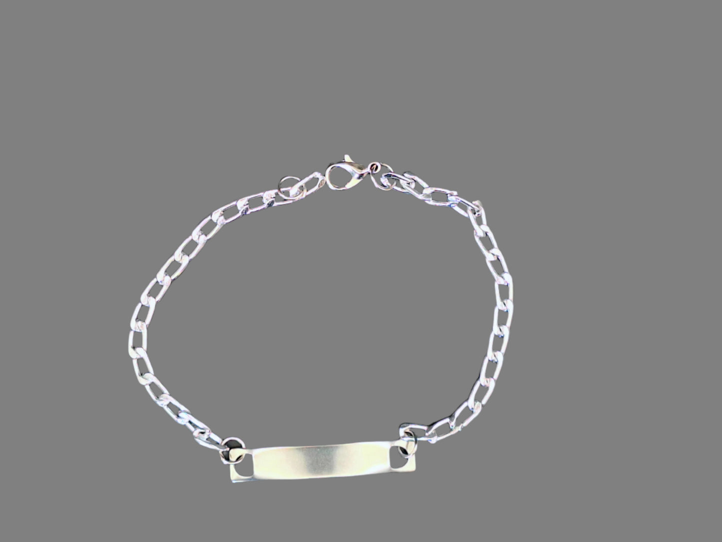 Silver Chain Customizable Medical Information Wristband