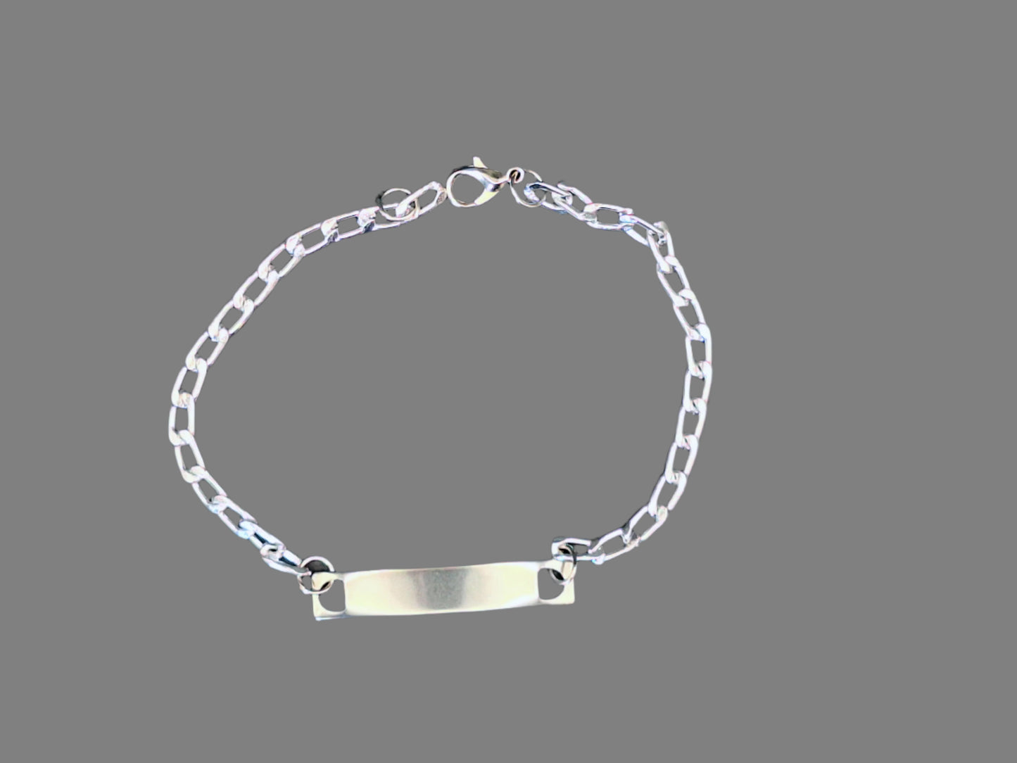 Silver Chain Customizable Medical Information Wristband