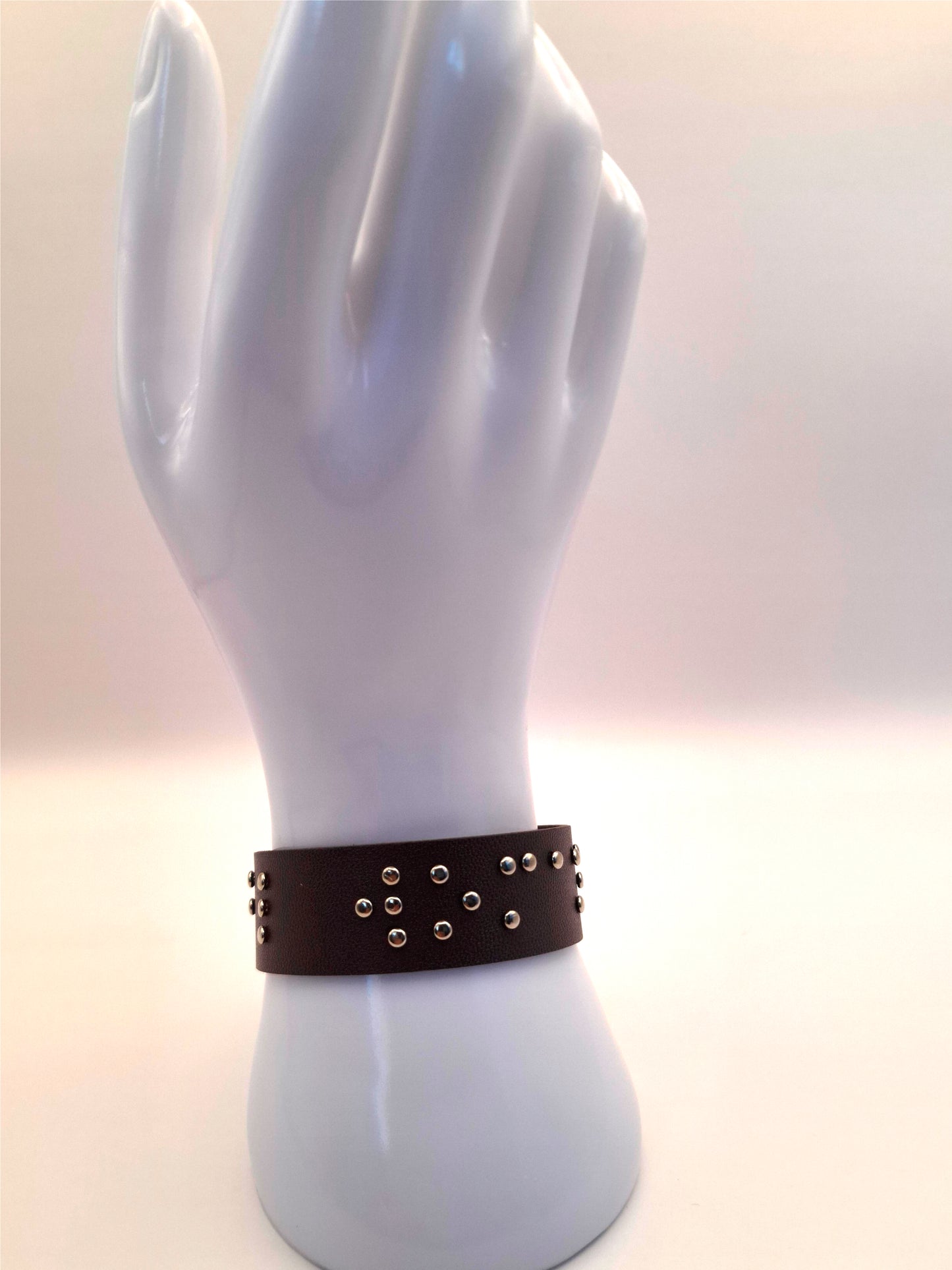Custom Braille Leather Wristband