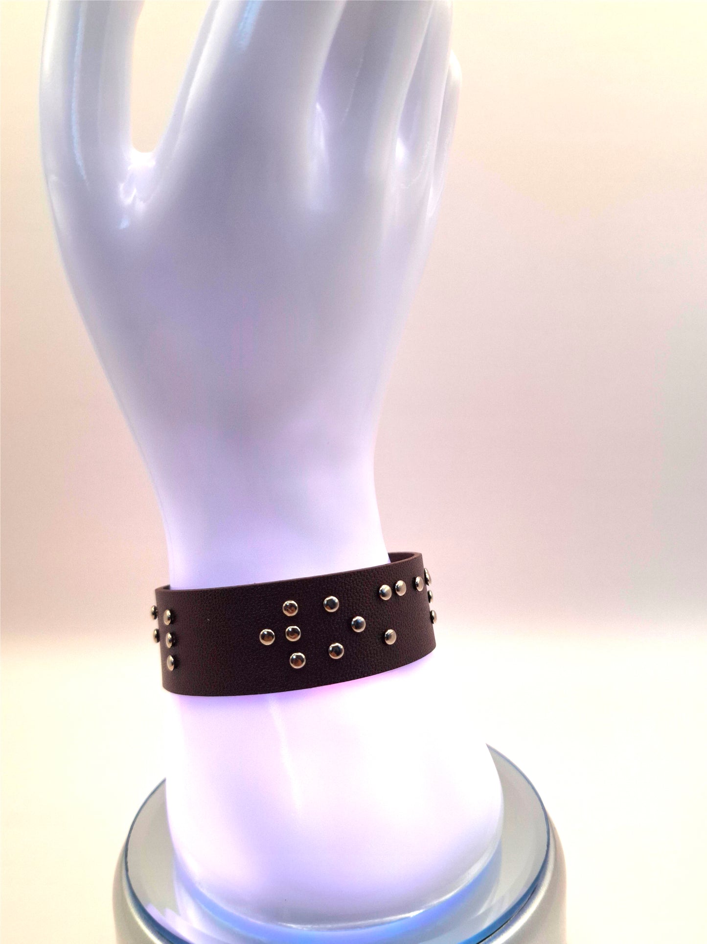 Custom Braille Leather Wristband
