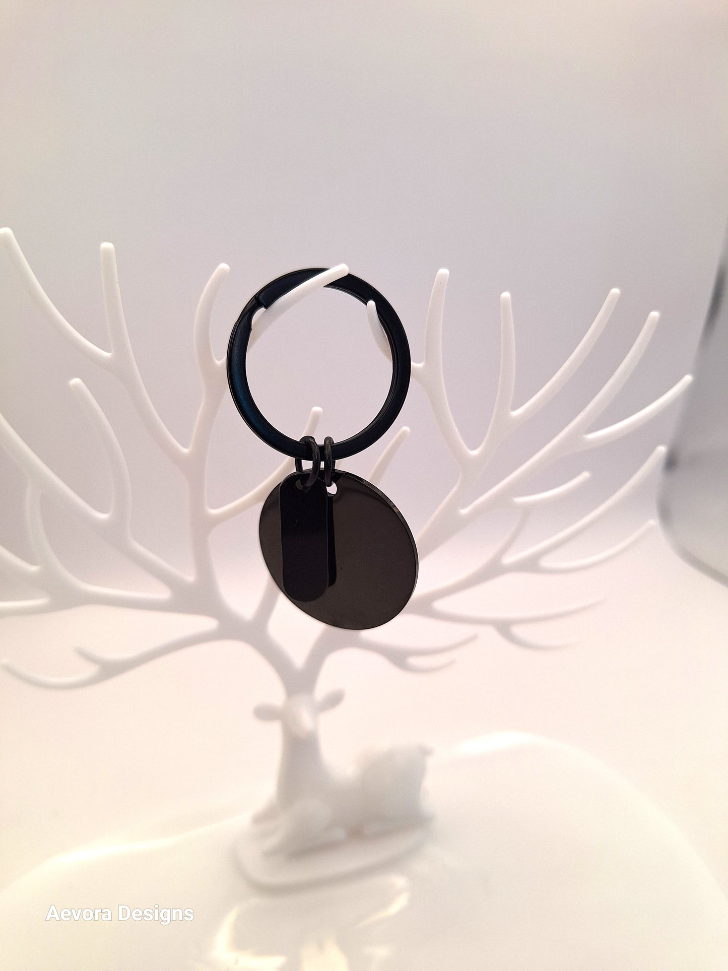 Black Circle Keychain