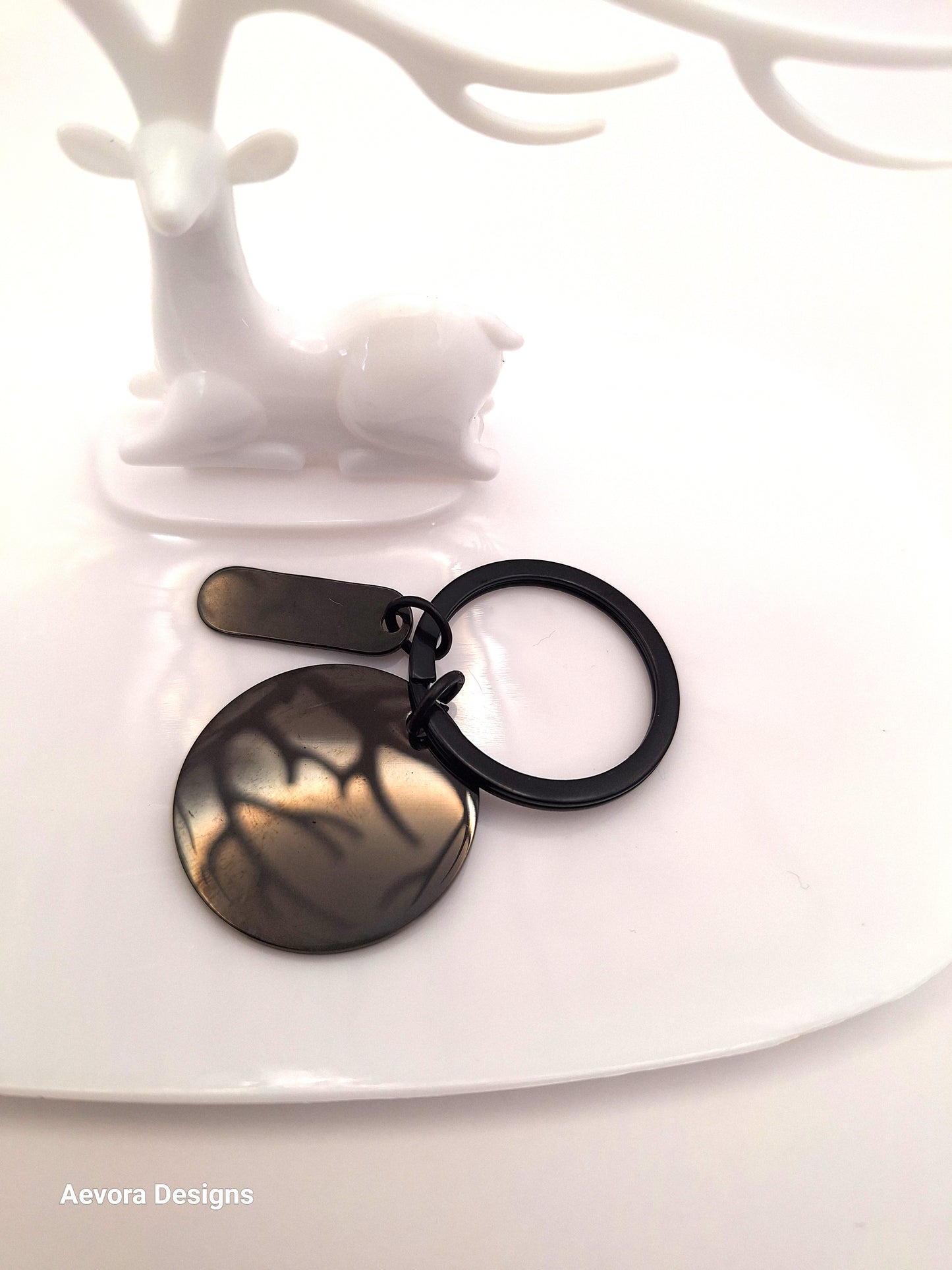 Black Circle Keychain