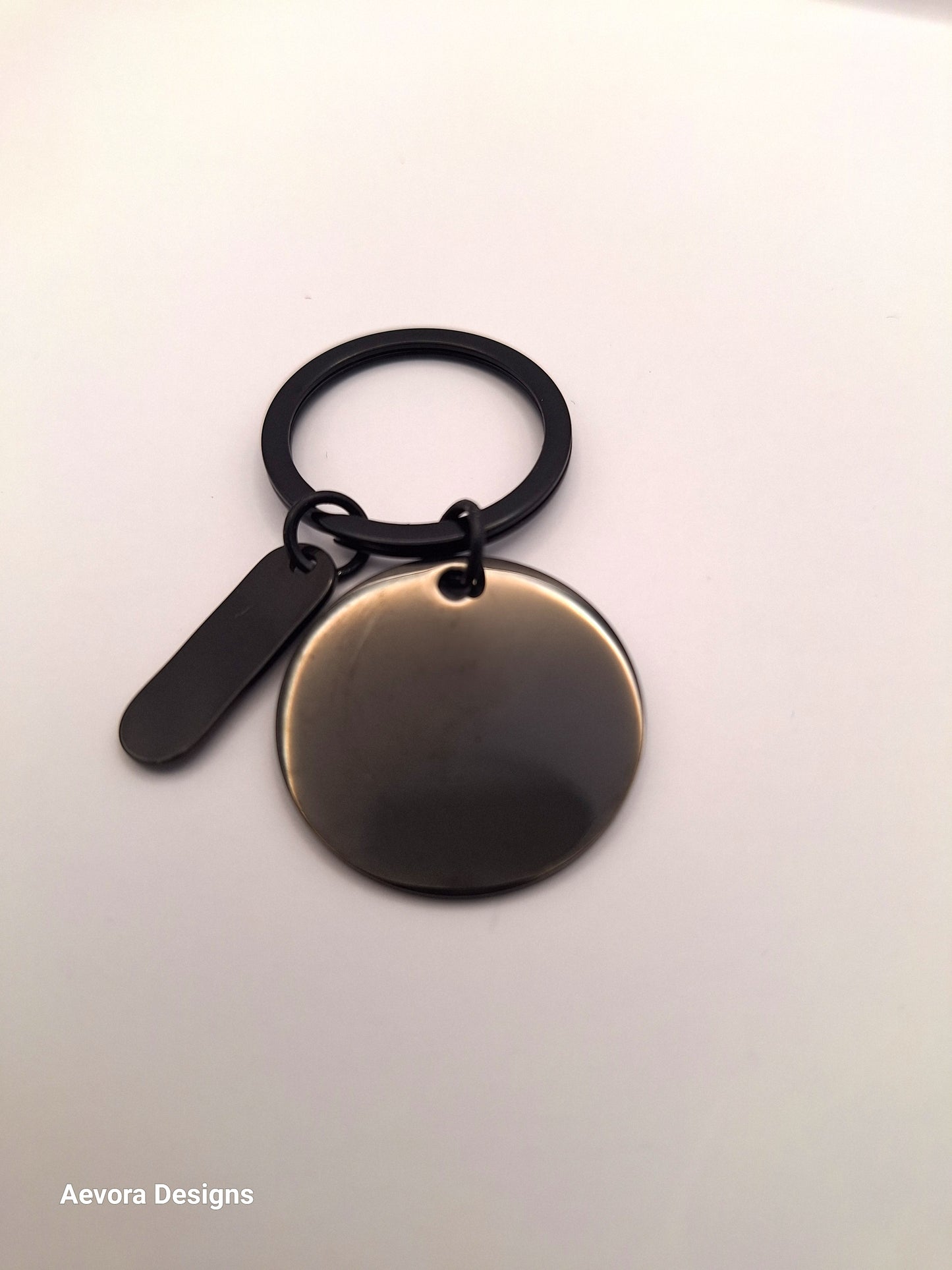 Black Circle Keychain
