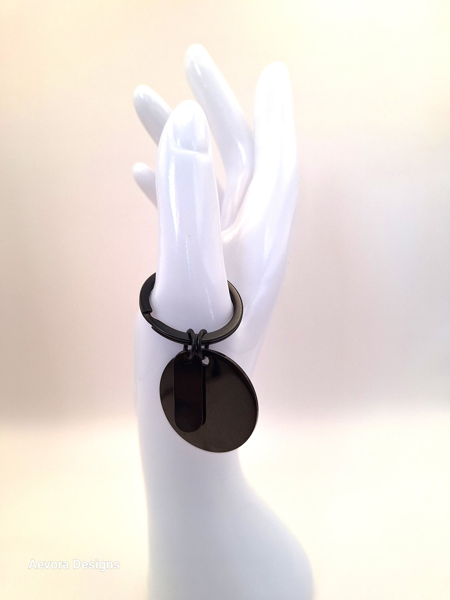 Black Circle Keychain