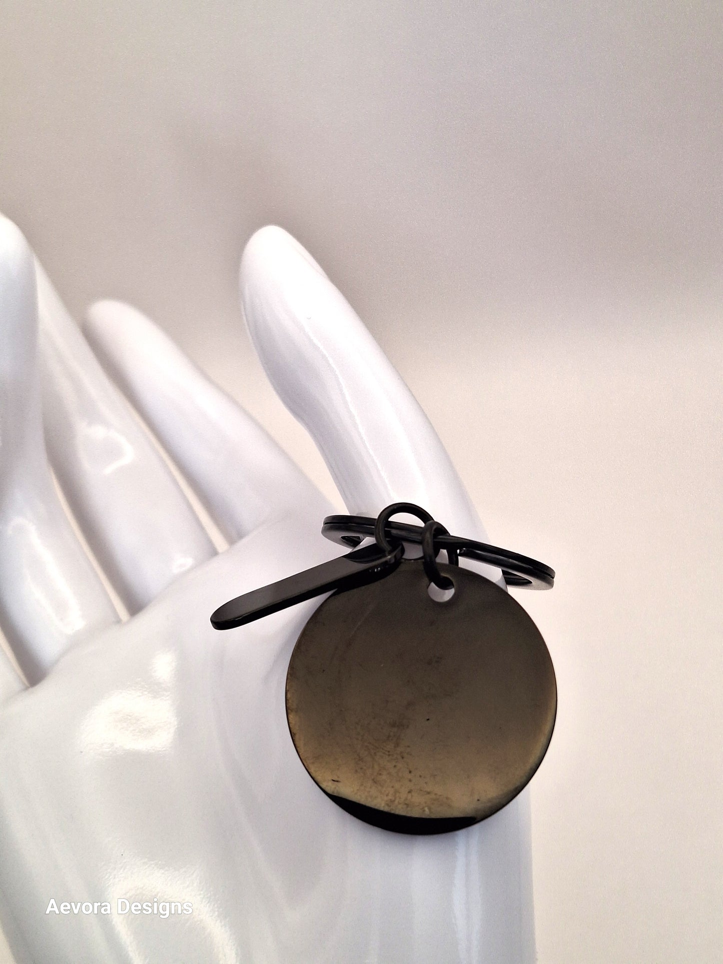Black Circle Keychain