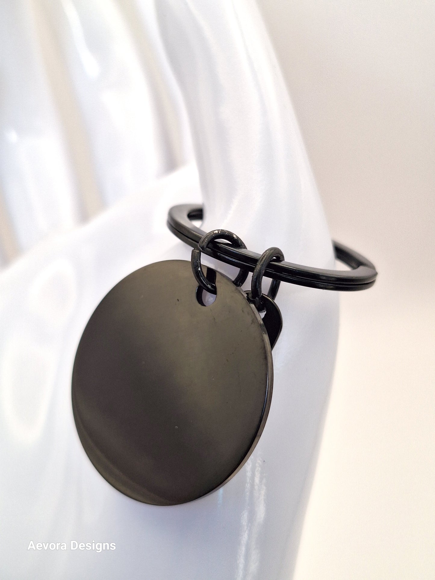 Black Circle Keychain