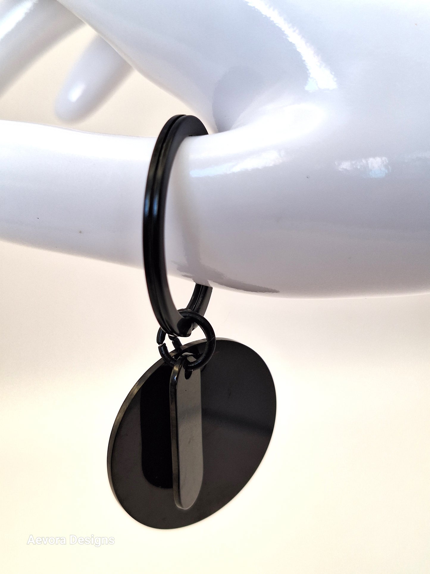 Black Circle Keychain