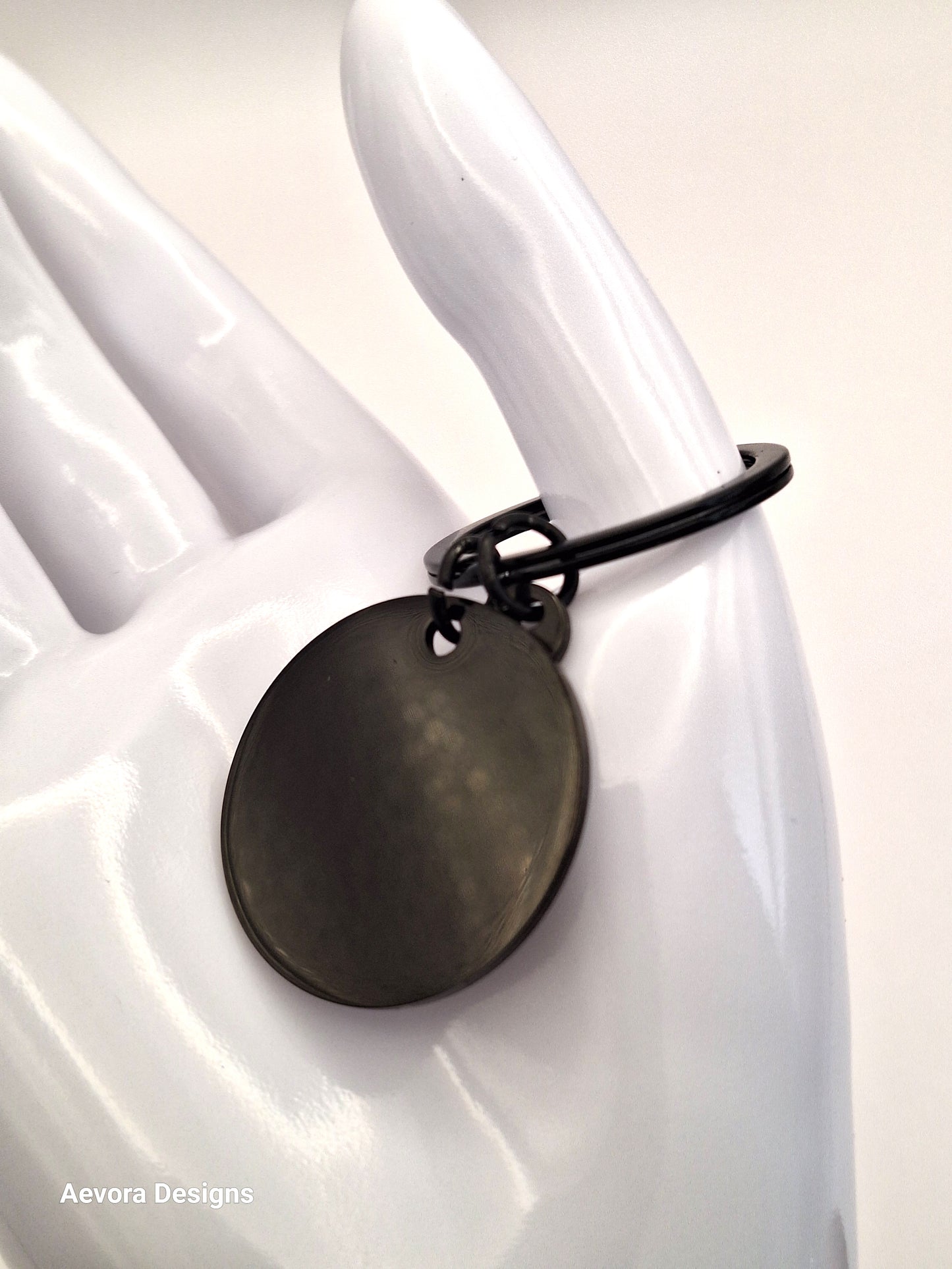 Black Circle Keychain