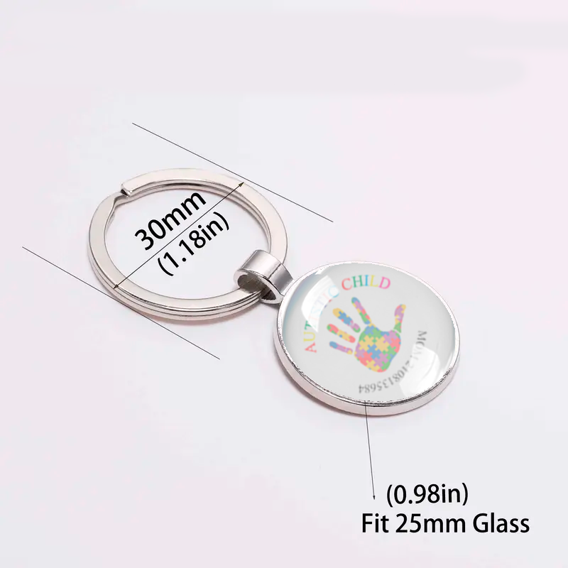 Medical id keychain for kids Autism Awareness Hidden contact number NZ