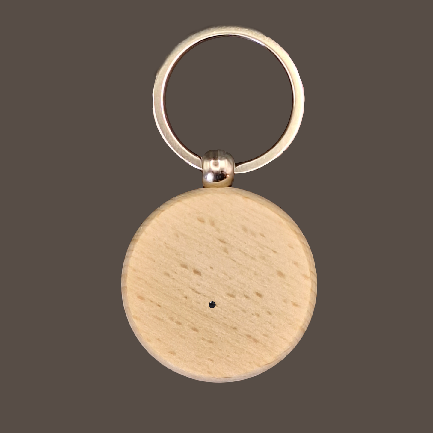 Circle Braille Letter Wooden Keychain