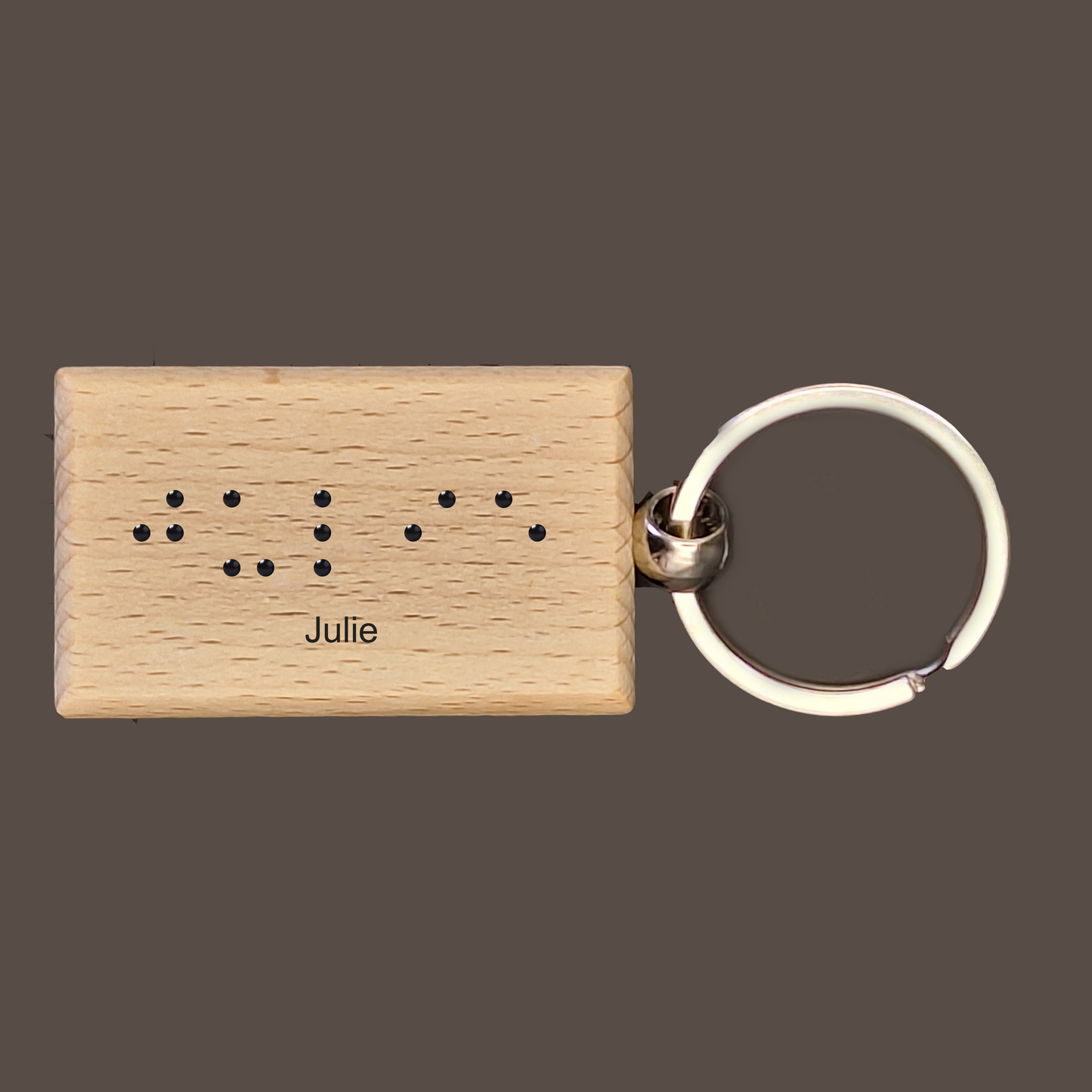 Five-Letter Braille Word Wooden Keychain
