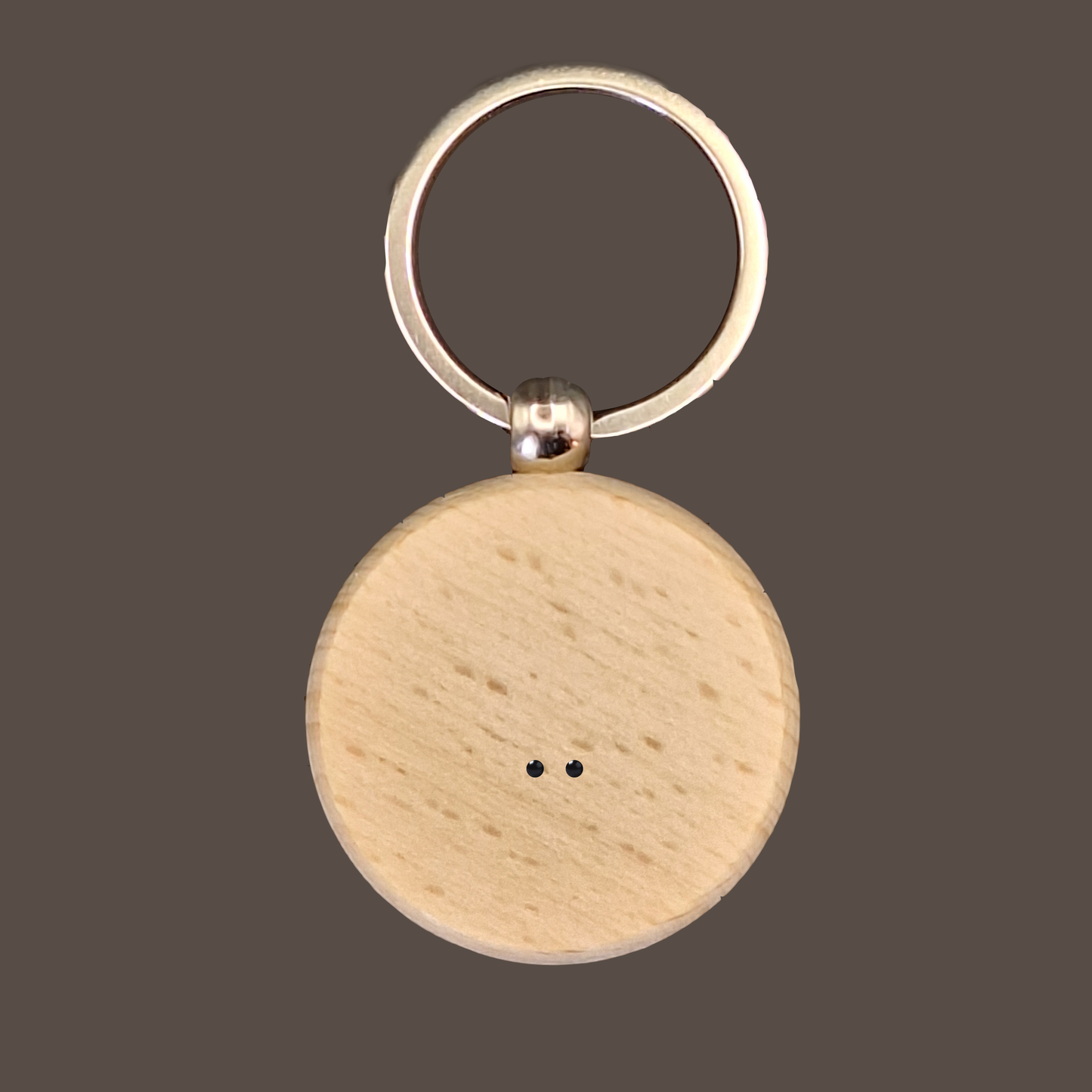 Circle Braille Letter Wooden Keychain