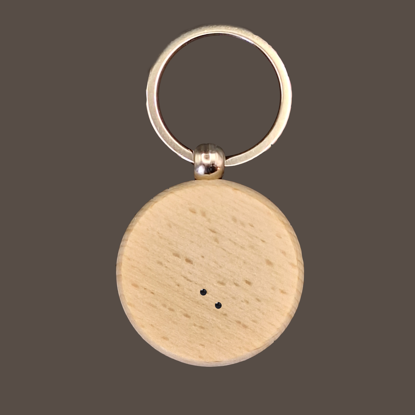 Circle Braille Letter Wooden Keychain