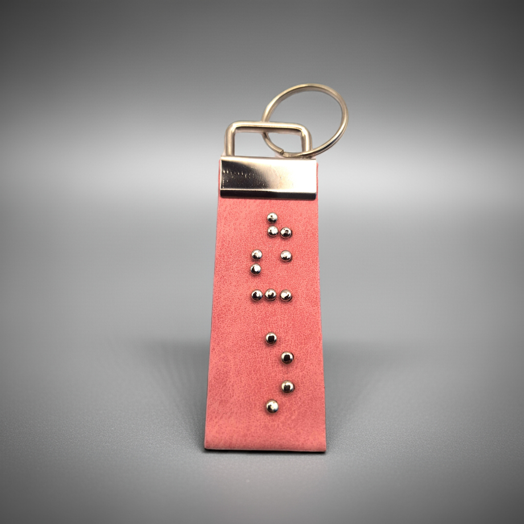 Braille Leather Name Tag - Aevora Designs Braille Leather Name Tag NZD Faux Leather Aevora Designs KCBCT001