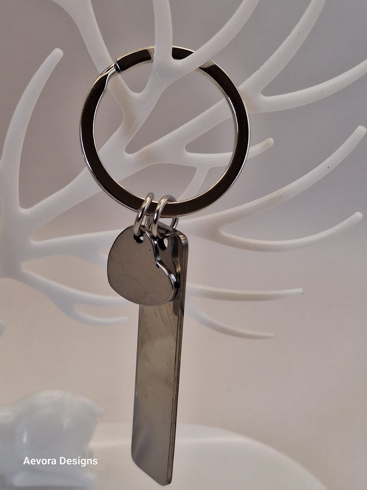 Custom Stainless Steel Keychain heart charm - Aevora Designs Custom Stainless Steel Keychain heart charm NZD Stainless Steel Aevora Designs KCSSCh001