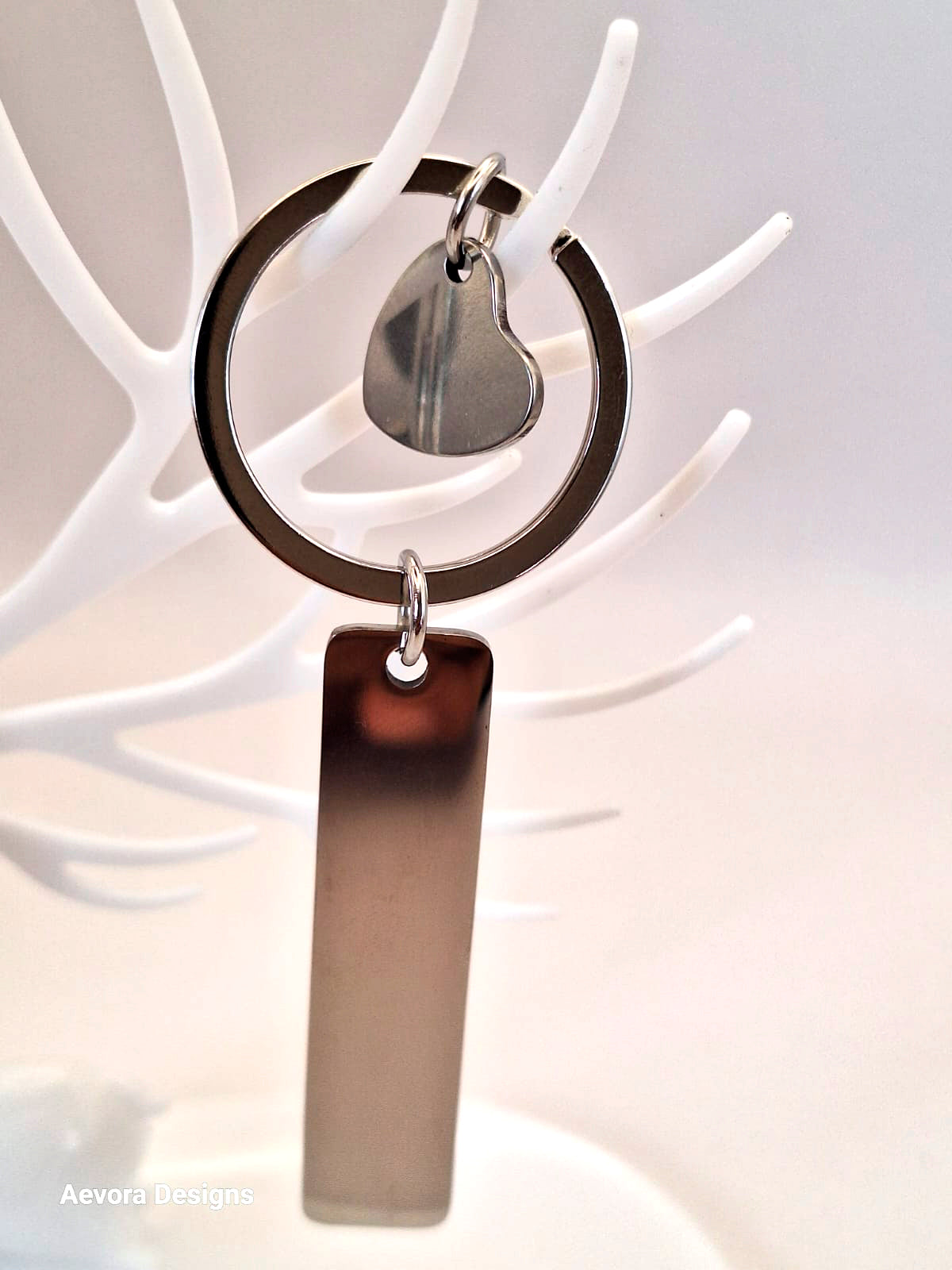 Custom Stainless Steel Keychain heart charm - Aevora Designs Custom Stainless Steel Keychain heart charm NZD Stainless Steel Aevora Designs KCSSCh001
