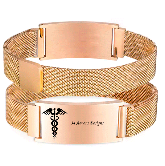 Persoanlized Medical Alert ID Emergency Bracelet, Adjustable Stainless Steel