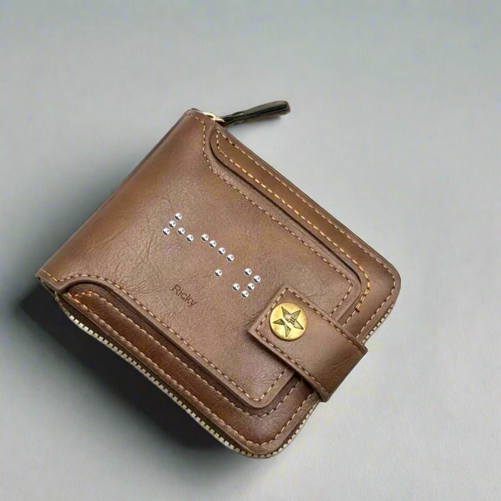 Men's Wallet with Braille