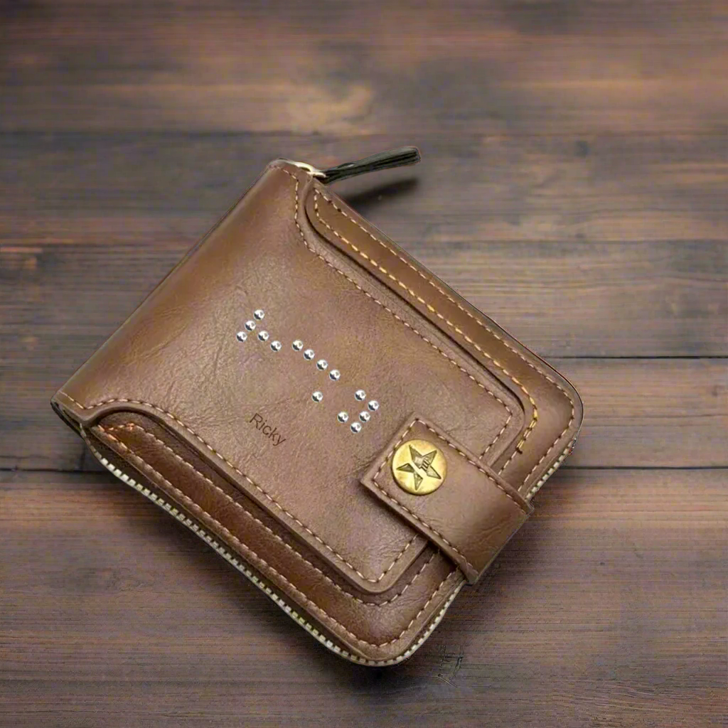 Men's Wallet with Braille