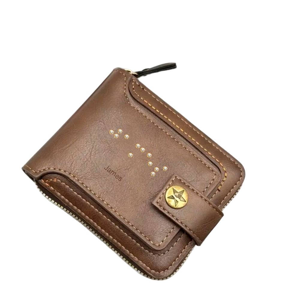 Men's Wallet with Braille