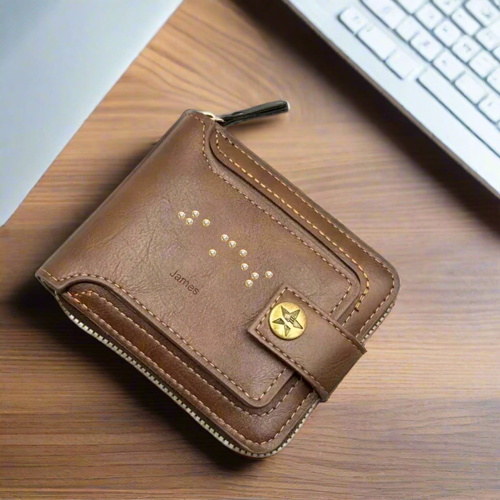 Men's Wallet with Braille