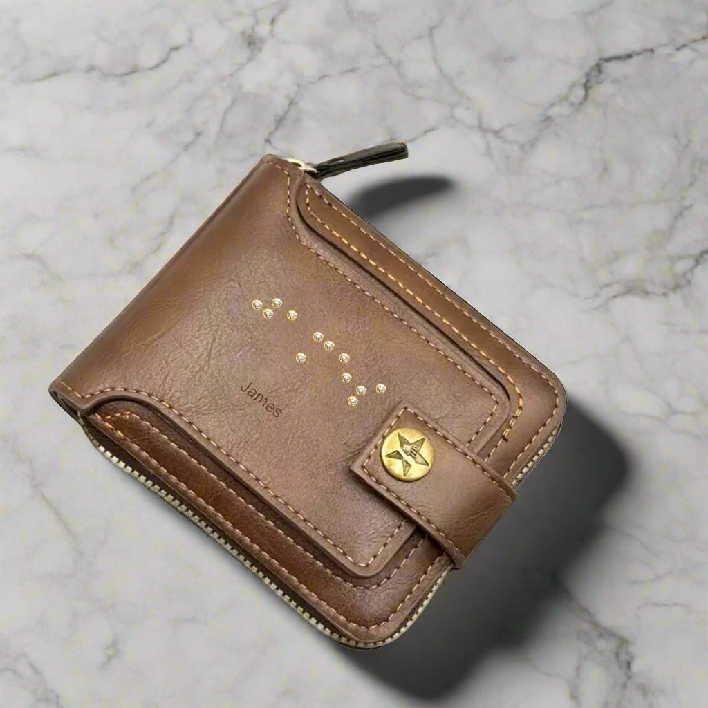 Men's Wallet with Braille