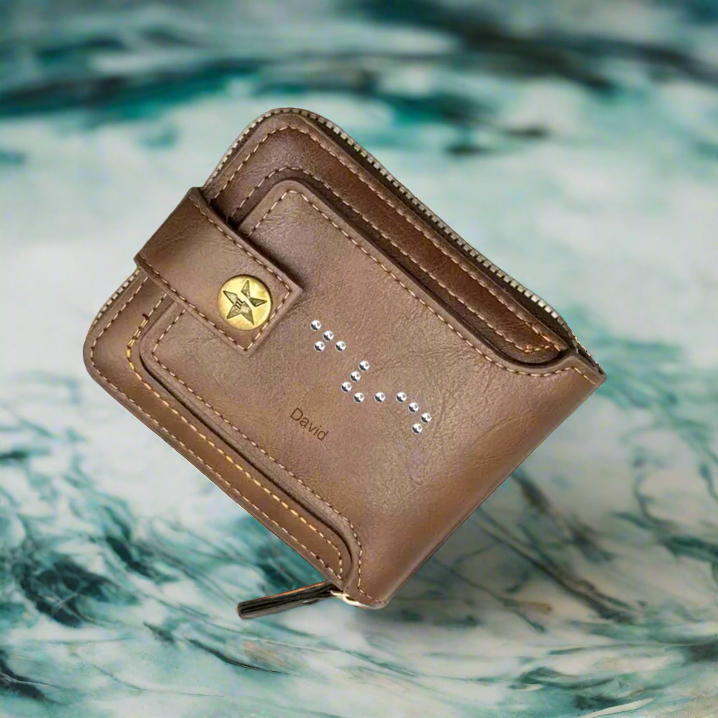 Men's Wallet with Braille