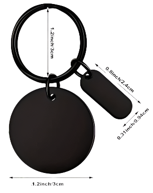 Black Circle Keychain