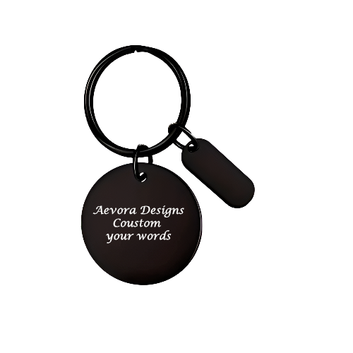 Black Circle Keychain - Aevora Designs Black Circle Keychain NZD Stainless Steel Aevora Designs KCSSBC00