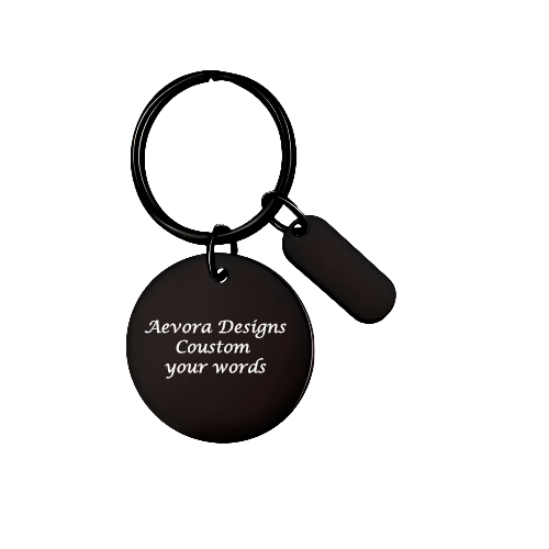 Black Circle Keychain