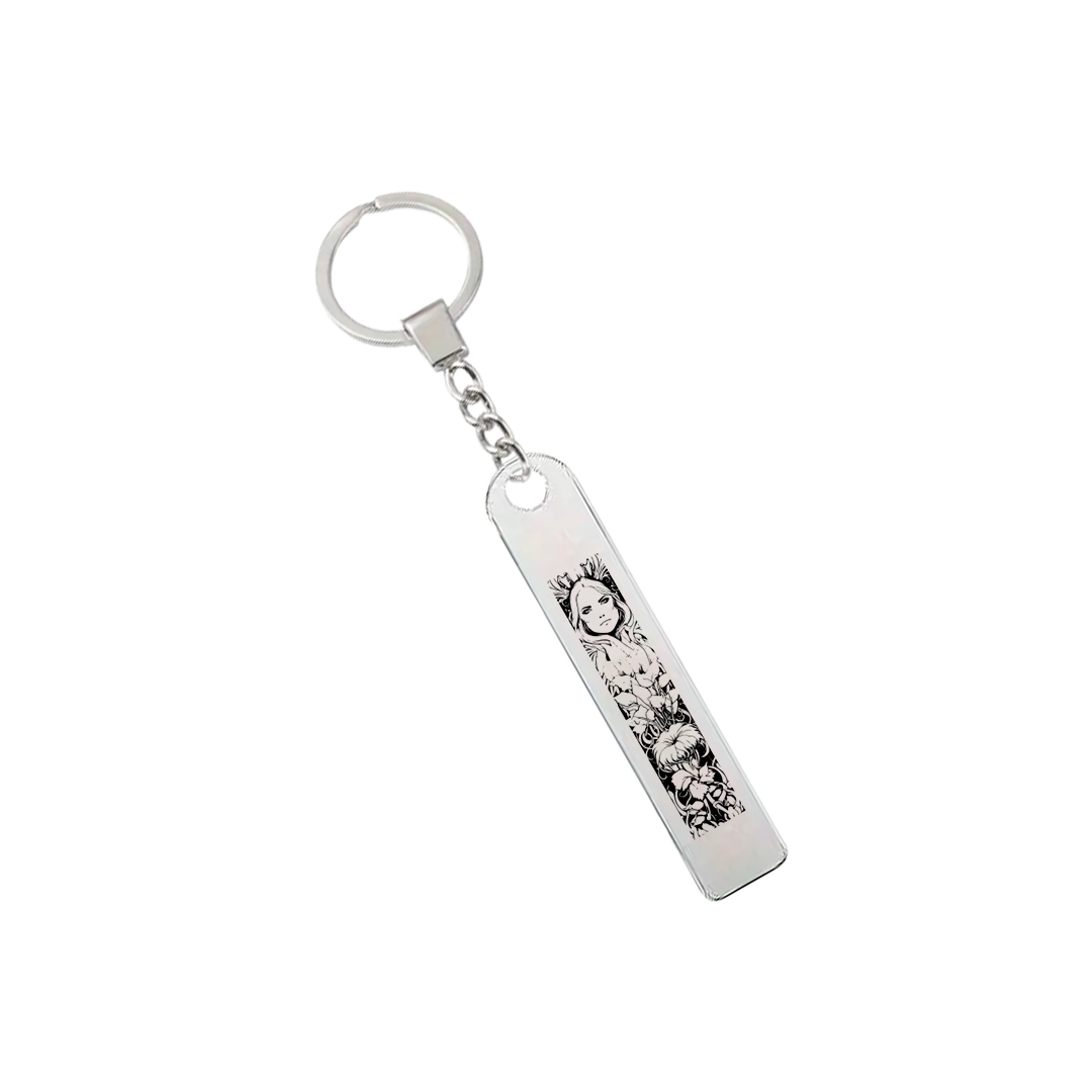 Custom Stainless Steel Flat Bar Keychain – Personalised Engraving on Both Bars, Name & Date Keepsake Gift for Him & Her, Anniversary, Valentine’s or Friendship Gift