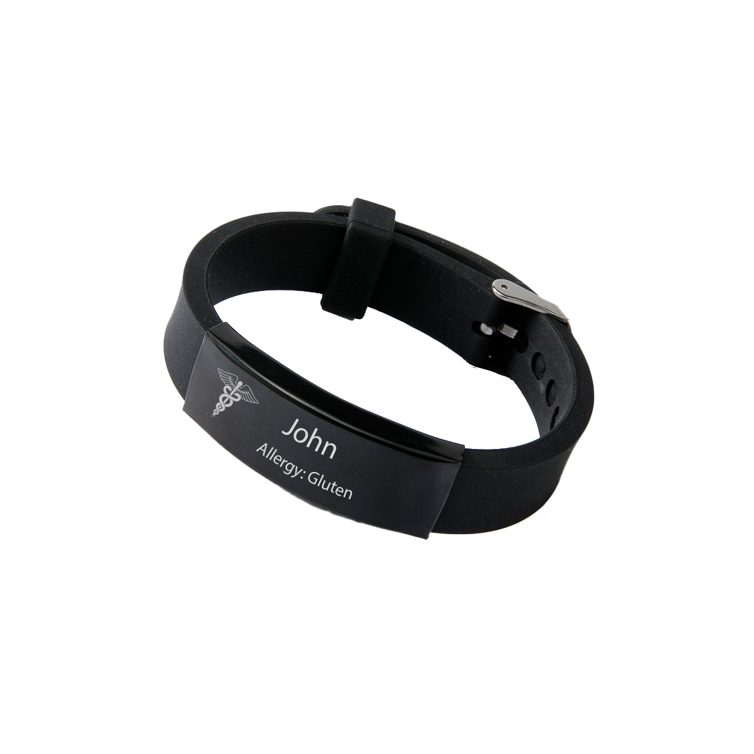 Black Medical ID Bracelet – Custom Engraved for Men, Women & Kids | NZ Made, Free Delivery