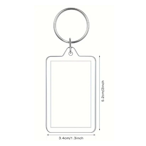 Twin Photo Keychain Transparent Rectangle Double-Sided Photo Keychain – Two Memories in One