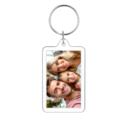 Twin Photo Keychain Transparent Rectangle Double-Sided Photo Keychain – Two Memories in One