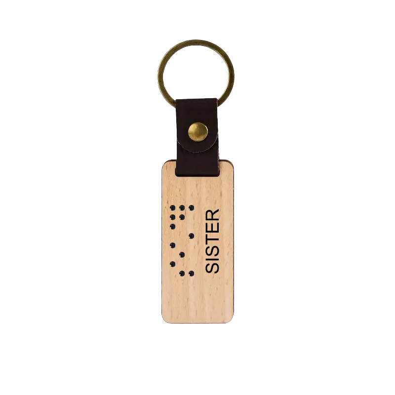 Personalised Braille Keychains for family members