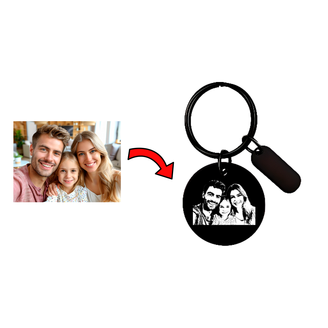 Photo Keychain Black