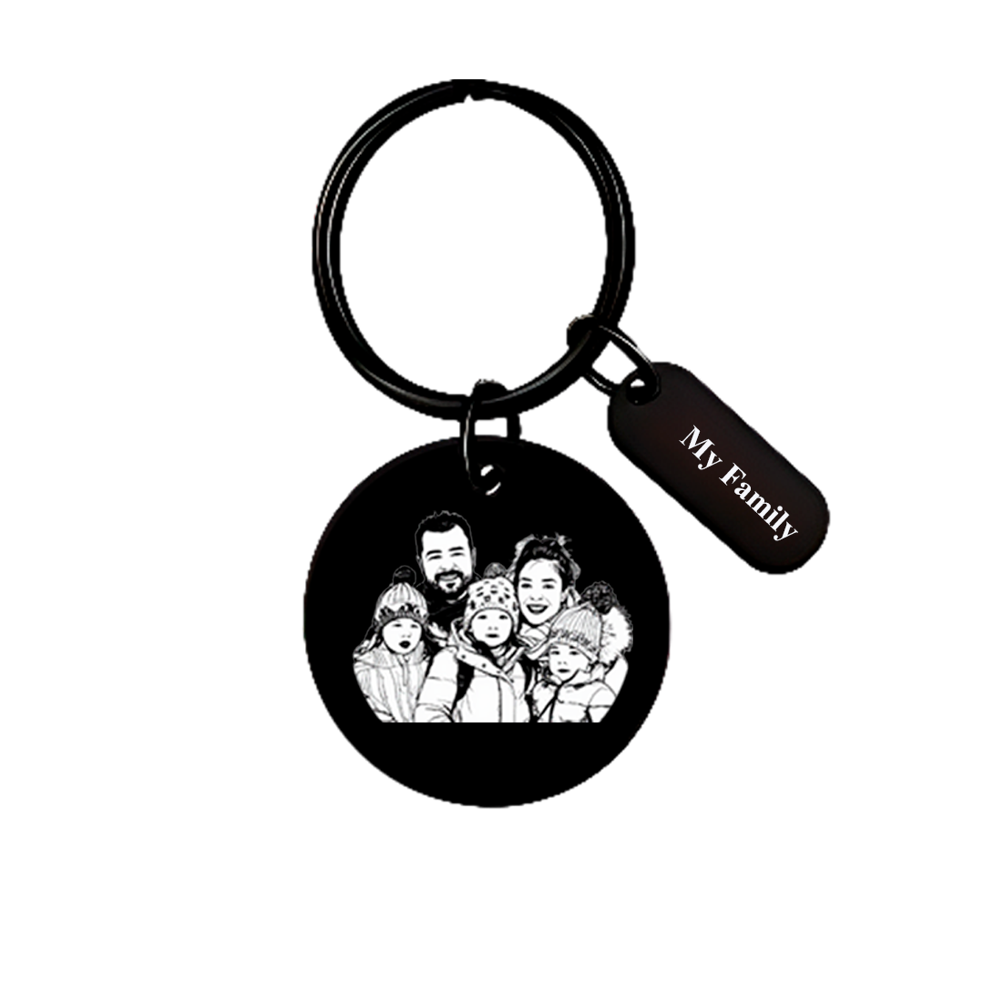 Photo Keychain Black