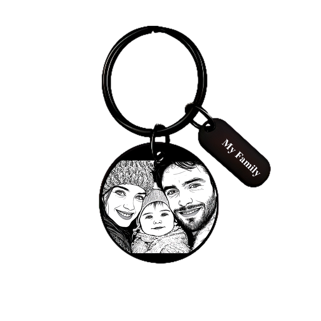 Photo Keychain Black