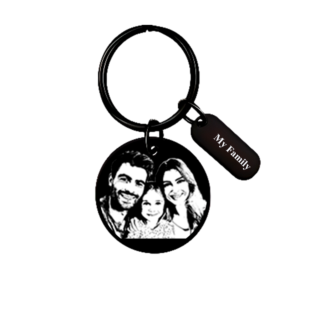 Photo Keychain Black