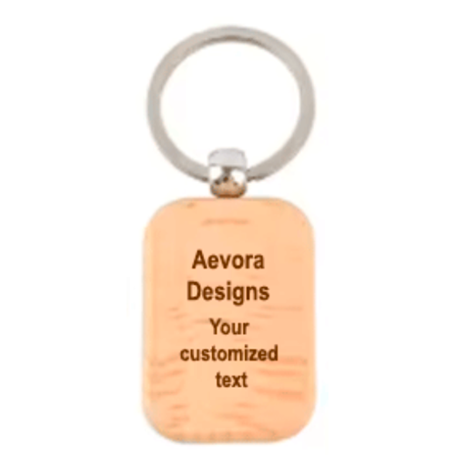 Custom Rectangular Oval Wood Keychain - Aevora Designs Custom Rectangular Oval Wood Keychain NZD Wood Keychain Aevora Designs KCWROEMP001