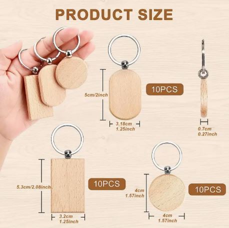 Custom Rectangular Oval Wood Keychain - Aevora Designs Custom Rectangular Oval Wood Keychain NZD Wood Keychain Aevora Designs KCWROEMP001