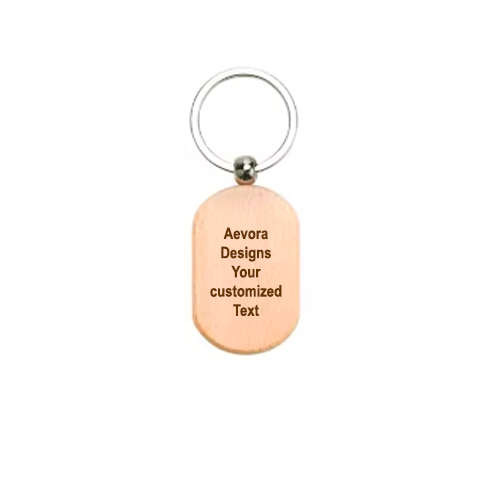 Custom Rectangular Oval Wood Keychain - Aevora Designs Custom Rectangular Oval Wood Keychain NZD Wood Keychain Aevora Designs KCWROEMP001