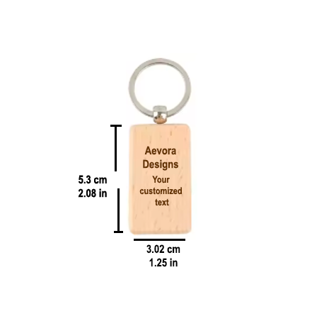 Custom Rectangular Wood Keychain - Aevora Designs Custom Rectangular Wood Keychain NZD Wood Keychain Aevora Designs