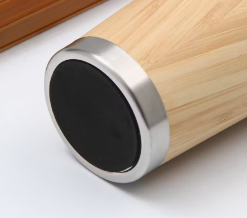 Custom Braille Bamboo Insulated Cup – 450ml Double-Layer Stainless Steel Tumbler | Eco Gift for Car, Office, or Home | Personalised NZ & AU