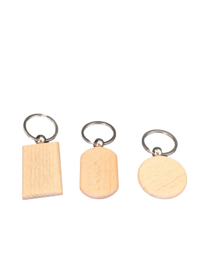Personalized Wood Braille Keychain – With Custom family Image & Braille 3 letter