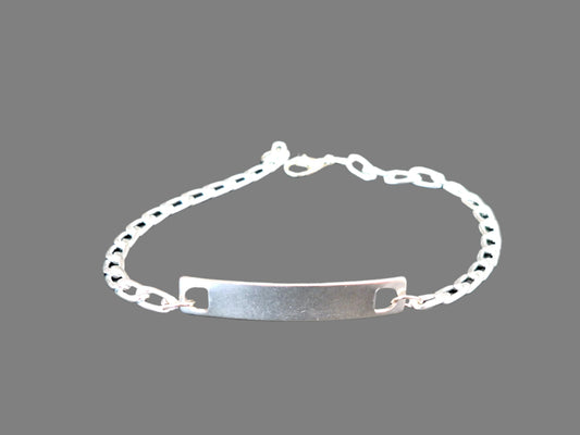 Silver Chain Customizable Medical Information Wristband