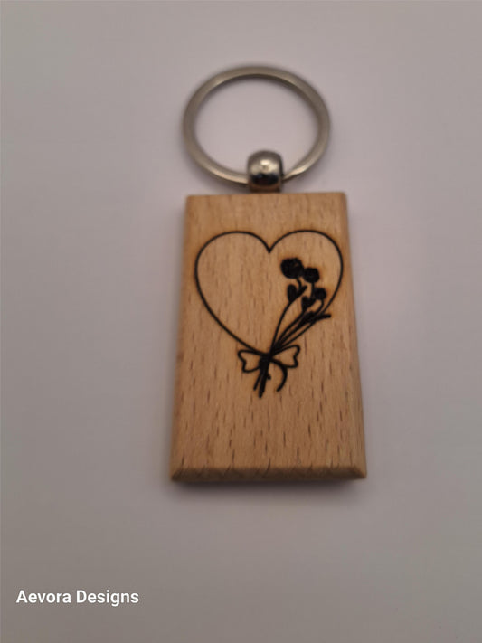 Five-Letter Braille Word Wooden Keychain