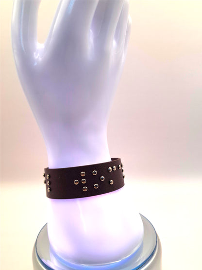 Custom Braille Leather Wristband