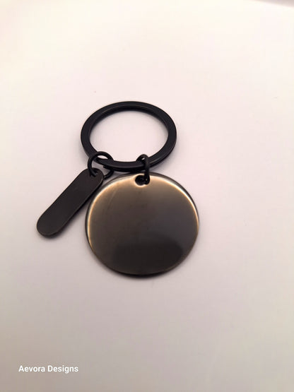 Black Circle Keychain