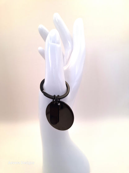 Black Circle Keychain
